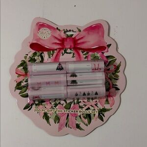 Pink Gift Tag Sticker Rolls Set